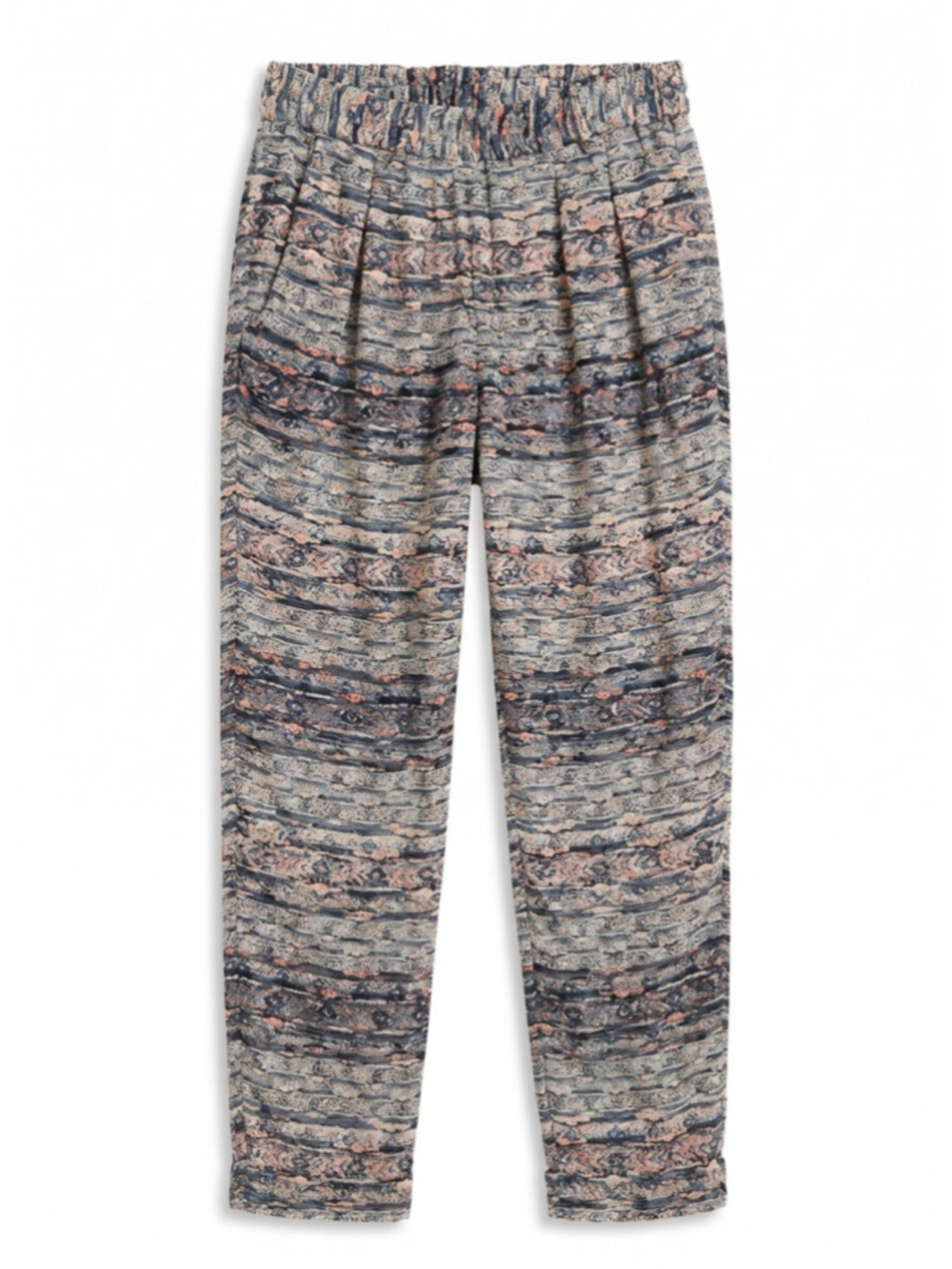 ISABEL MARANT Silk Blend Edilon Ika Print Blue Pants Sz 40 M